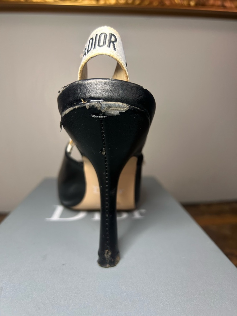 AUTHENTIC Christian Dior J’Adior Slingback Pump | EU 39D / US 8 | Black Leather - Picture 4 of 14